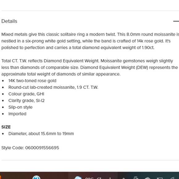 GORGEOUS 14k Rose Gold 1.90CT T.W. Solitaire Ring - Picture 9 of 14